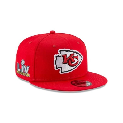 Kansas City Chiefs Gorra | New Era NFL Super Bowl Lv Side Patch 9fifty Snapback Cap Mexico - Rojos